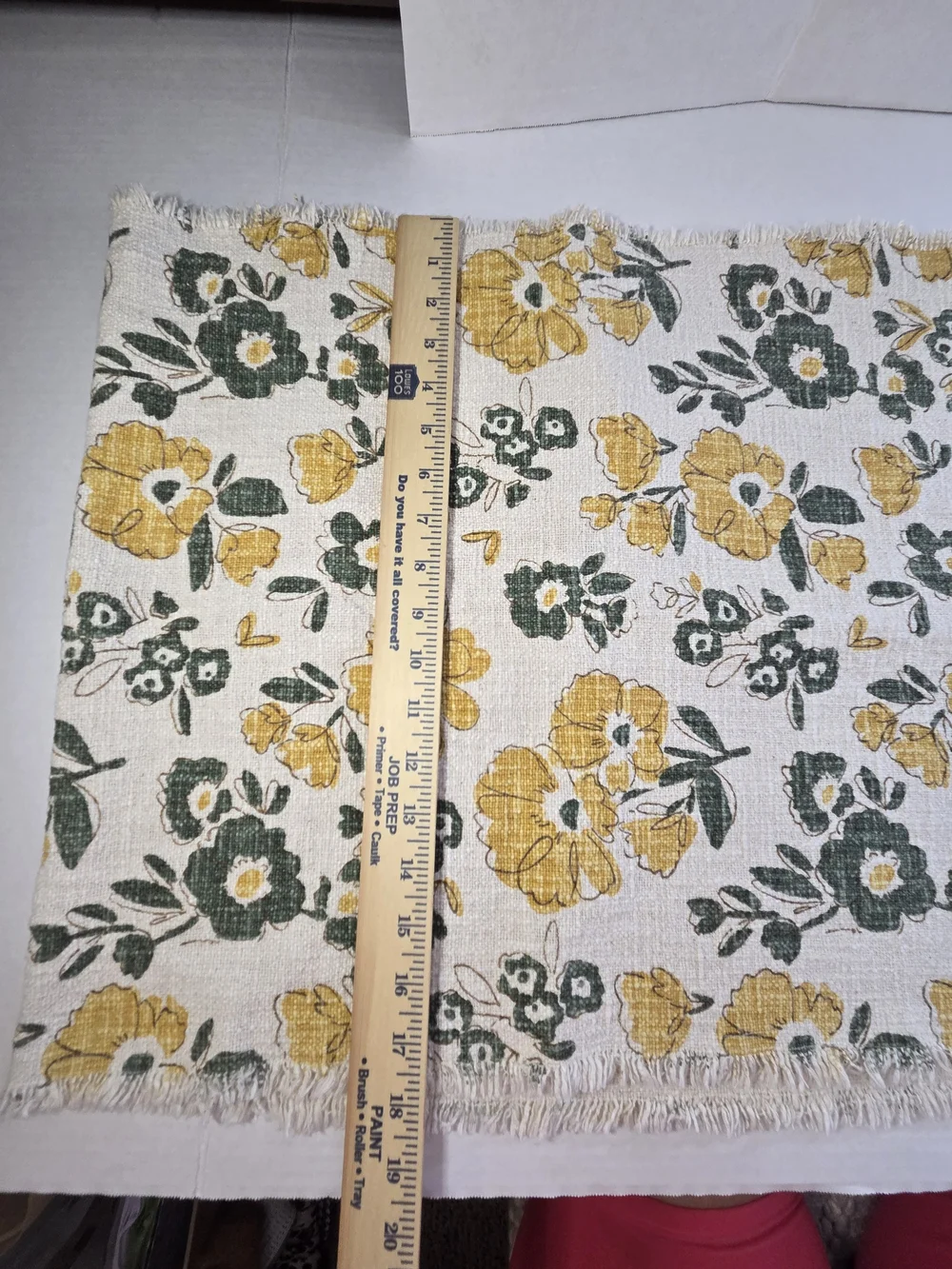 Cynthia Rowley Yellow & Green Floral Fringe Table Runner